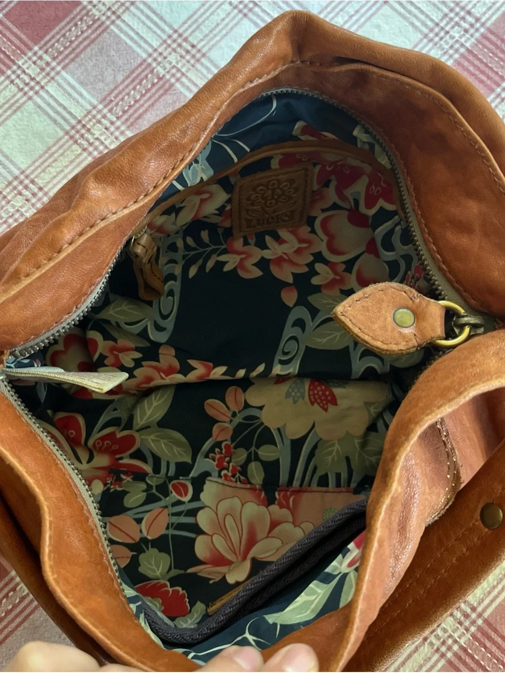 Vintage Lucky Brand 90s Crescent Slouch Hobo Leather Shoulder Bag 🍀